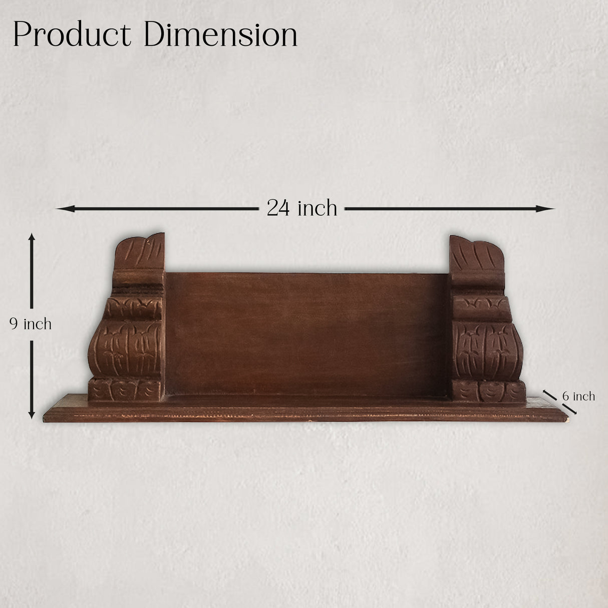 Antique-Style Distressed Wooden Wall Shelf(Brown)