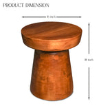 Rustic Wooden Side Table (16"x16"x18")