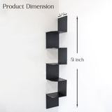 5-Tier Floating Corner Wall Shelf  (Black)