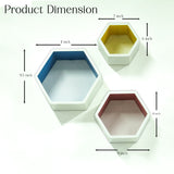 Modern Wooden Hexagon Wall Shelf Set of 3