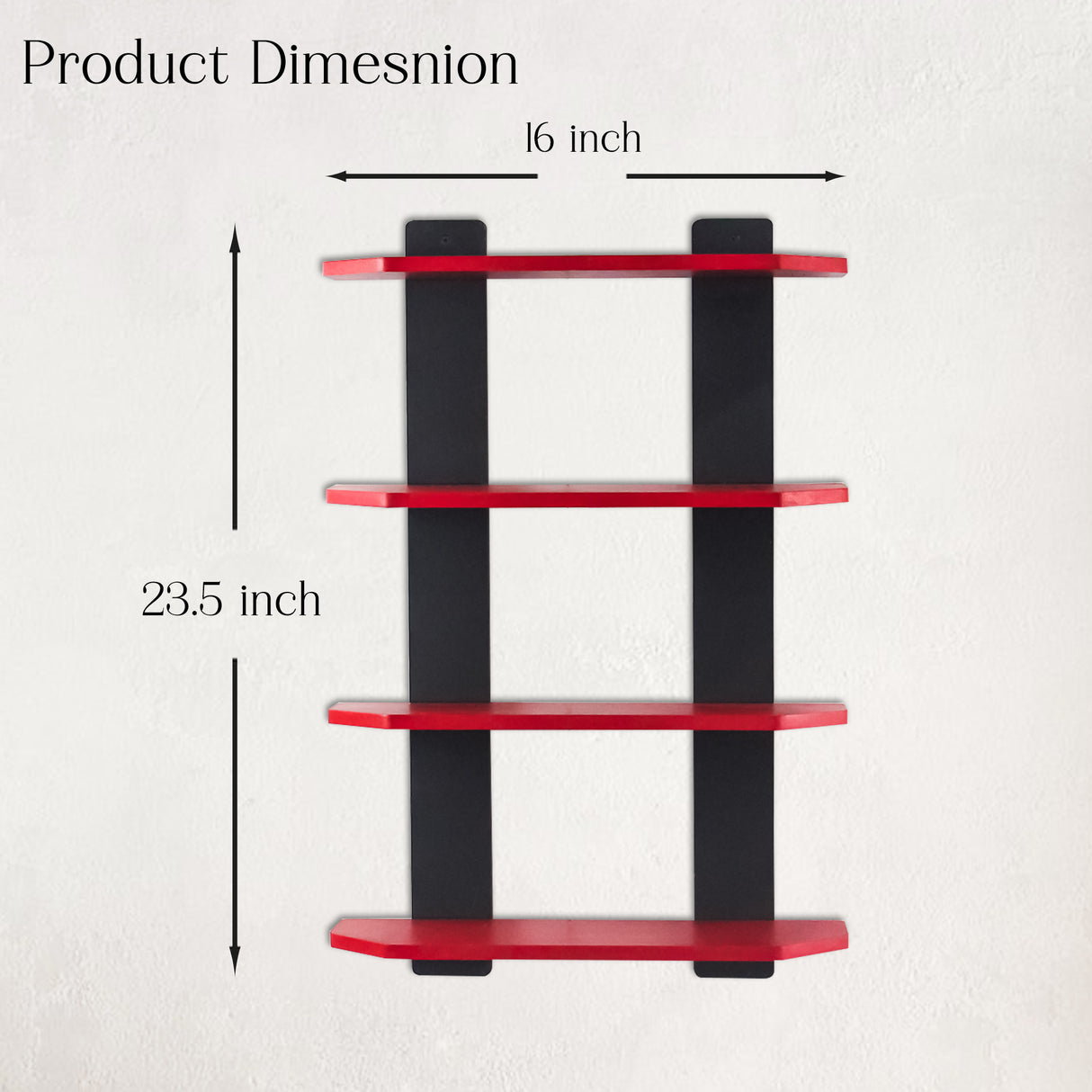 Modern Wooden Ladder Shape 4 Tier Wall Shelf