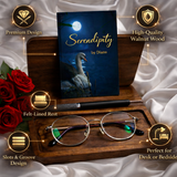 Handcrafted Wooden Book Valet & Nightstand Organizer – Premium Reading Stand with Glasses, Phone & Pen Holder
