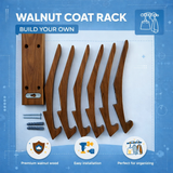 Wooden Wall Mounted Coat Rack – Modern Space Saving Wall Hook Rack for Entryway, Bedroom & Bathroom – Durable Natural Wood Jacket, Hat, Bag & Towel Organizer – Decorative Wall Hanger