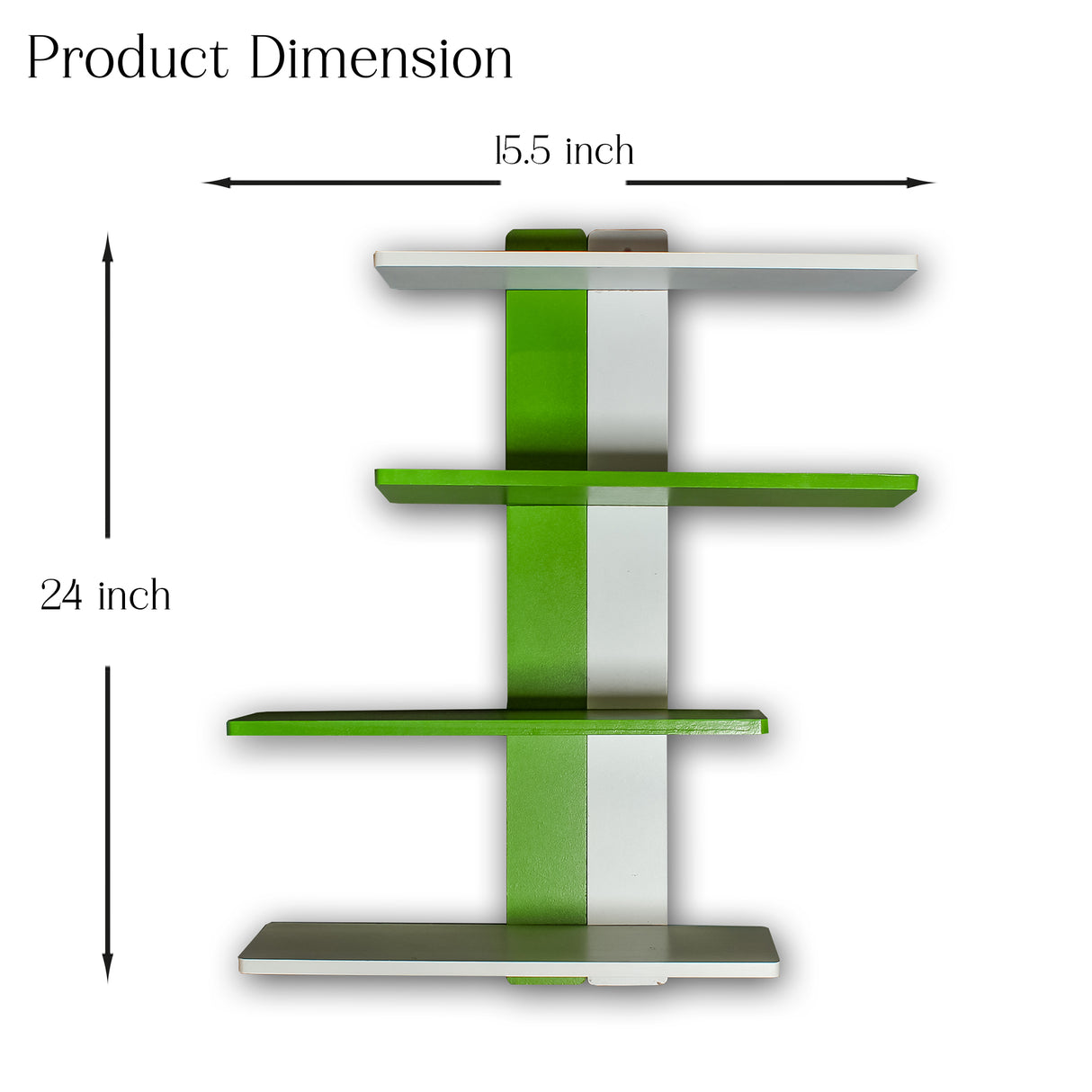 Modern Wooden Floating DIY Wall Shelf (Green)