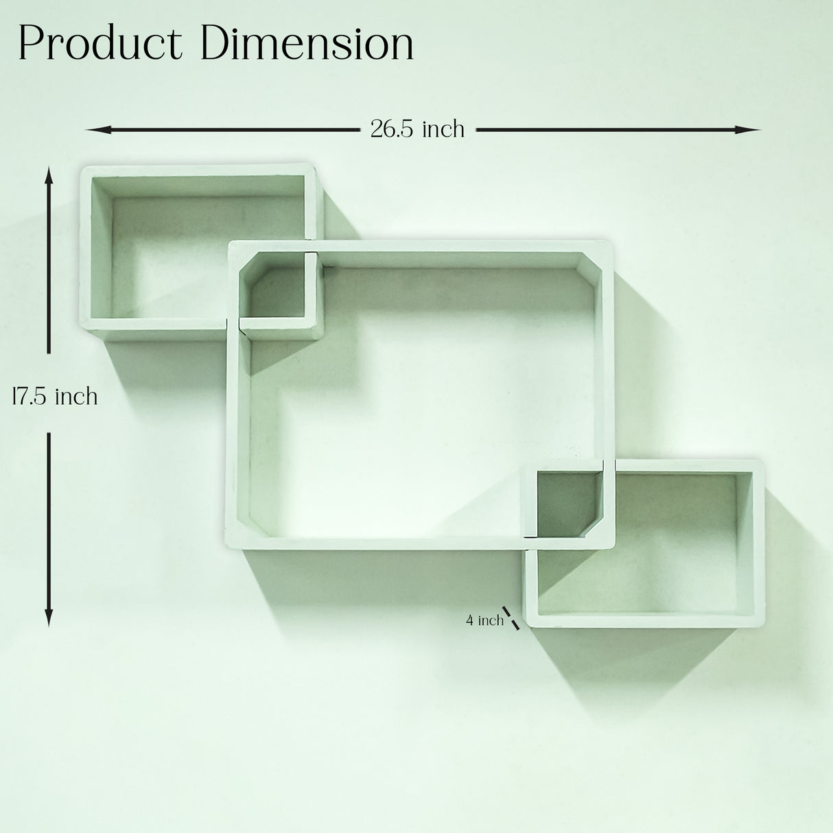 Cube Floating Shelves, 3 Square  Decorative Wall Shelf (White)