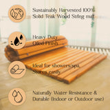 Foldable Teak Shower and Bath String Mat - (33" x 20")