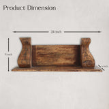 Elegant Hand-Carved Wooden Wall Shelf (Brown)