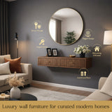 Modern Floating Wooden Console Table – Premium Wall-Mounted Entryway & Living Room Storage Unit