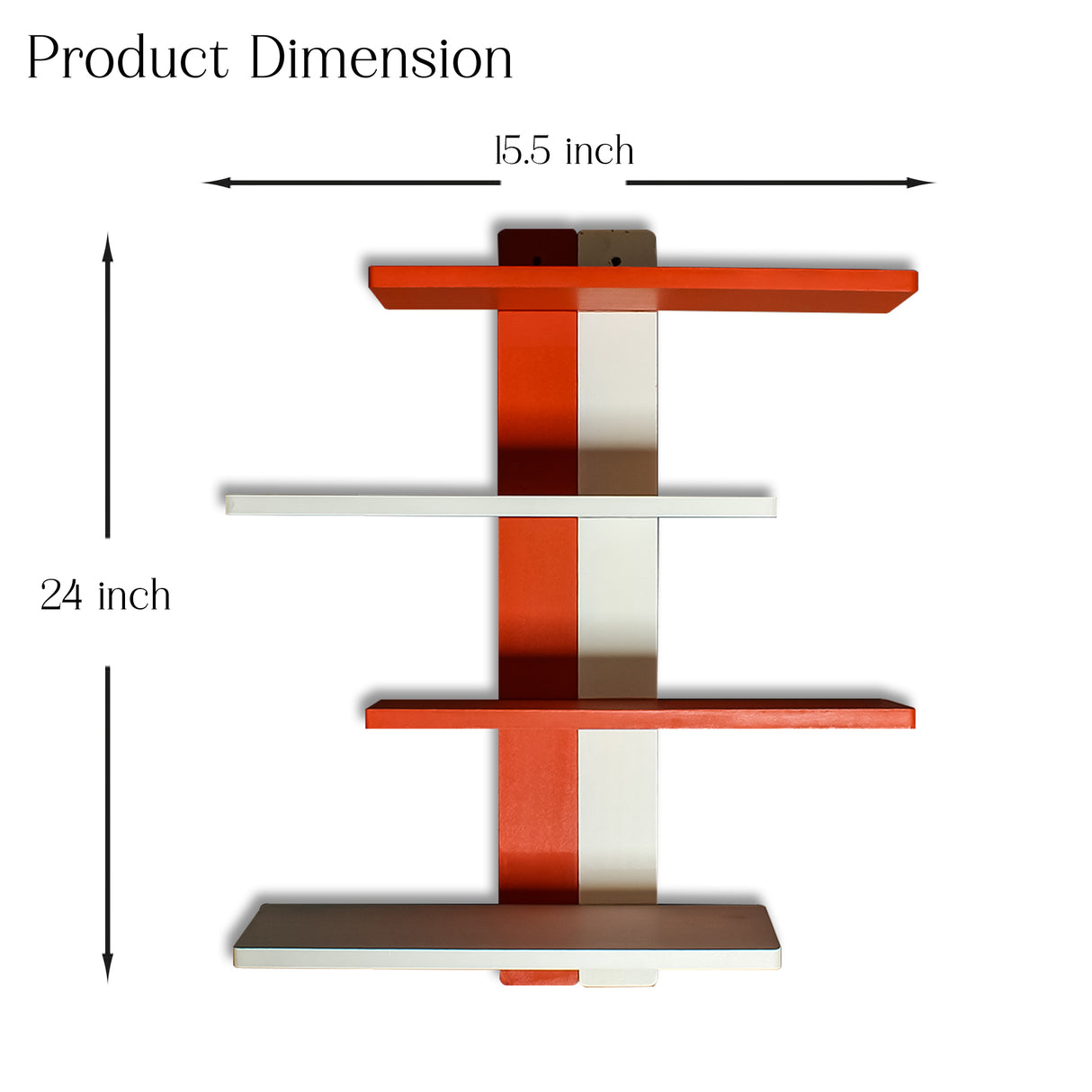 Modern Wooden Floating DIY Wall Shelf (Orange)