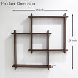 Wooden Square  Floating  Wall Shelf (Brown)