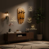 Modern Wall-Mounted Wooden Coat Rack – Stylish Organizer for Coats, Bags, Scarves & Keys | Space-Saving Entryway Décor