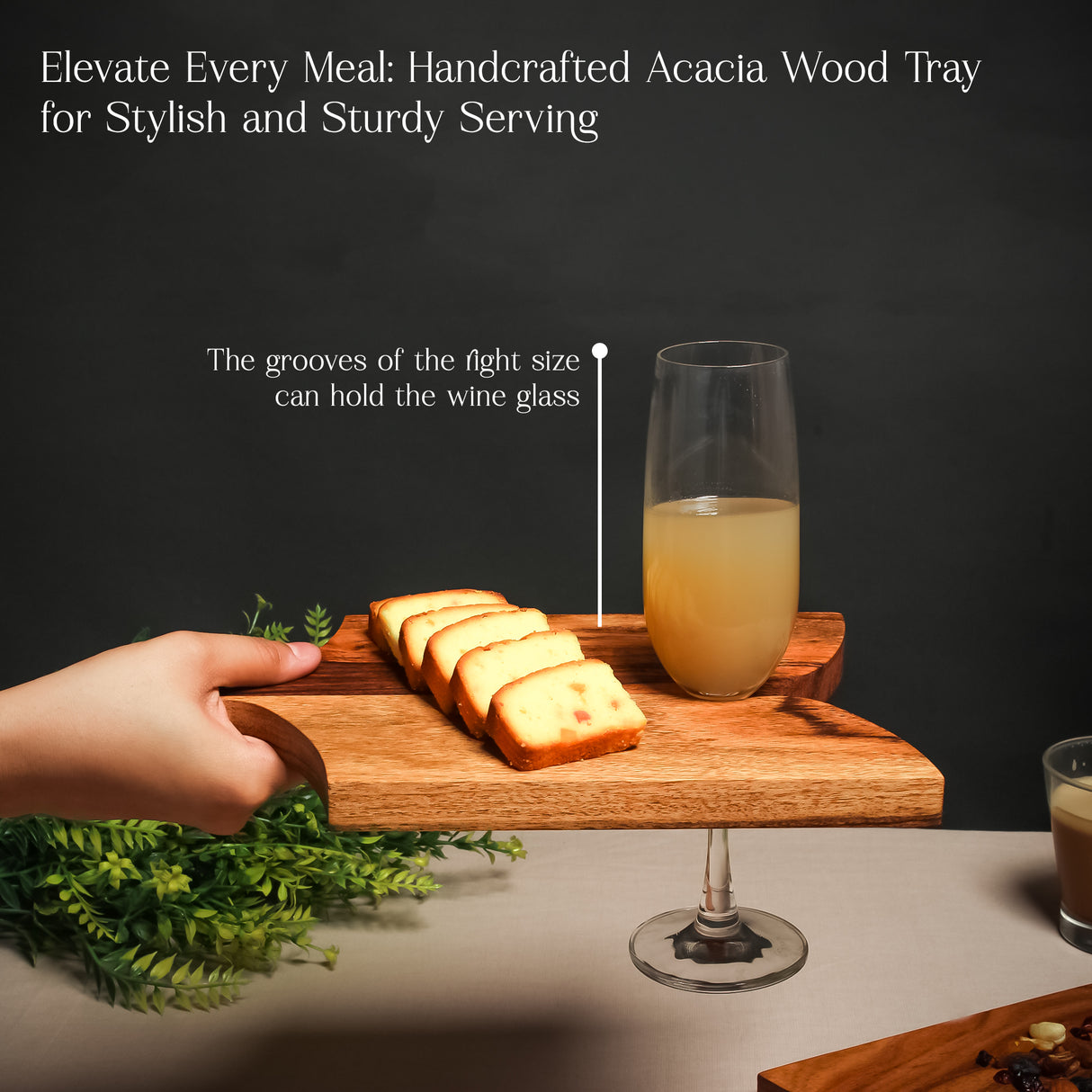 Acacia Wood 3-Piece Puzzle Platter Set – Interlocking Tray for Appetizers & Snacks