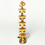 Saleberate Electric Golden LED Diya Lamp with Om Design | Multi-Layer Temple Pooja Diya Light for Home, Mandir & Festivals