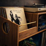 Luxury Vinyl Record Storage Cabinet – Wooden Turntable Stand with Open Shelves, High-Capacity LP Storage & Integrated Audio Shelf