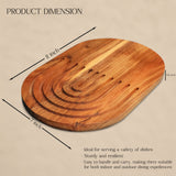 Oval Acacia Wood Serving Platter – Wooden Cheese & Snack Board for Entertaining