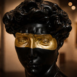 Modern David Head Sculpture with Gold Mask – Luxury Abstract Art Bust for Living Room, Office & Contemporary Home Décor