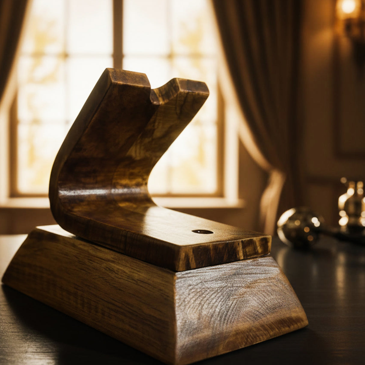 Bent Wood Pen Holder in Solid Walnut | Luxury Wooden Desk Organizer | Handcrafted Pen Stand for Office, Writers & Gifts