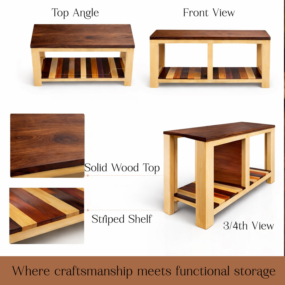 Solid Wood Shoe Rack Bench with Seating | 2-Tier Shoe Storage Organizer for Entryway, Living Room & Bedroom