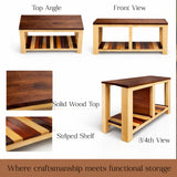 Solid Wood Shoe Rack Bench with Seating | 2-Tier Shoe Storage Organizer for Entryway, Living Room & Bedroom