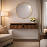 Modern Floating Wooden Console Table – Premium Wall-Mounted Entryway & Living Room Storage Unit