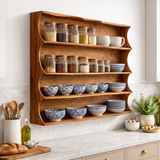 Handcrafted Solid Wood Wall Shelf – Elegant Floating Bookshelf for Living Room, Study & Office – Decorative Storage & Display Rack