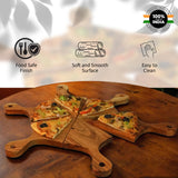 Wooden Pizza Platter Set of 6 Triangular Wooden Serving Platters – Snack Serving Trays