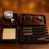 Premium Walnut Desk Docking Station – Handcrafted Wooden Organizer for Phone, Glasses & Daily Essentials