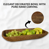 Handcrafted Wooden Dough Bowl for Baking in the Kitchen - 19 x 8 x 3 Inch (Brown)