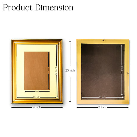 Set of 3 Gold Wooden Photo Frames 20x16 Inch – Elegant Wall Frames for Art, Posters & Photos – Vintage Home Decor