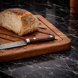 Handcrafted Walnut Bread Cutting Board with Removable Crumb Tray – Rustic Wooden Bread Slicer for Sourdough, Artisan Loaf & Kitchen Serving – Durable Premium Kitchen Board