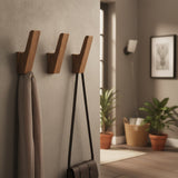 Wooden Wall Hooks Wall Mounted – Solid Wood Coat Hooks for Hanging Clothes, Towels, Bags & Jackets