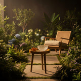 Handcrafted Wooden Round Side Table with Decorative Inlay Top – Solid Wood Accent Table for Living Room, Bedroom & Home Décor