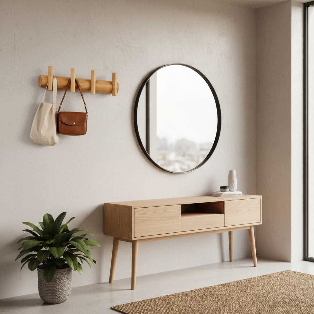 SALEBERATE Minimalist Solid Wood Wall Hooks – Modern Wooden Coat Rack for Entryway, Bedroom & Living Room | Stylish Wall Organizer for Bags, Keys & Accessories