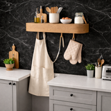 Floating Wall Shelf with Hooks – Wooden Entryway Organizer, Key Holder, Coat Rack & Storage Shelf for Home
