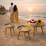 Set of 3 Wooden Nesting Coffee Tables – Handcrafted Mid-Century Style for Modern Living Rooms