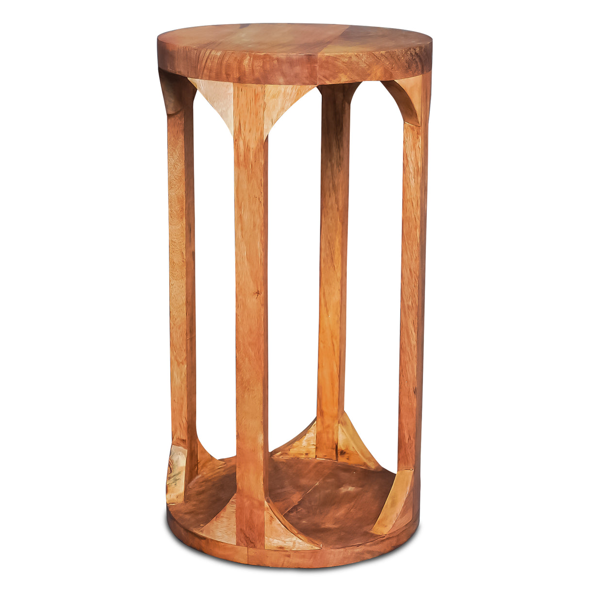 Stylish Wooden Round Display Table (12 x 12 x 23) for Compact Home Décor and Design