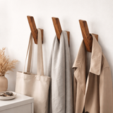 Wooden Wall Hooks Wall Mounted – Solid Wood Coat Hooks for Hanging Clothes, Towels, Bags & Jackets