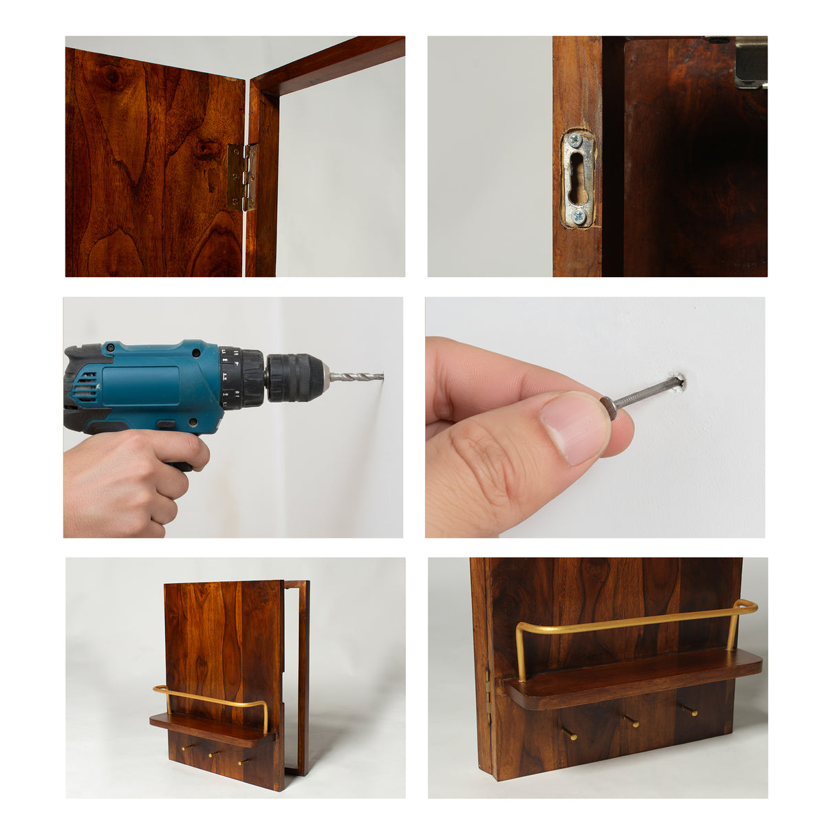 Solid Wood Meter Board Cover with Easy-Open Door & Multi-Purpose Shelf – Decorative Concealment Panel