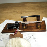 Solid Wood Pen Display Stand with Ink Holder – Premium Desk Organizer