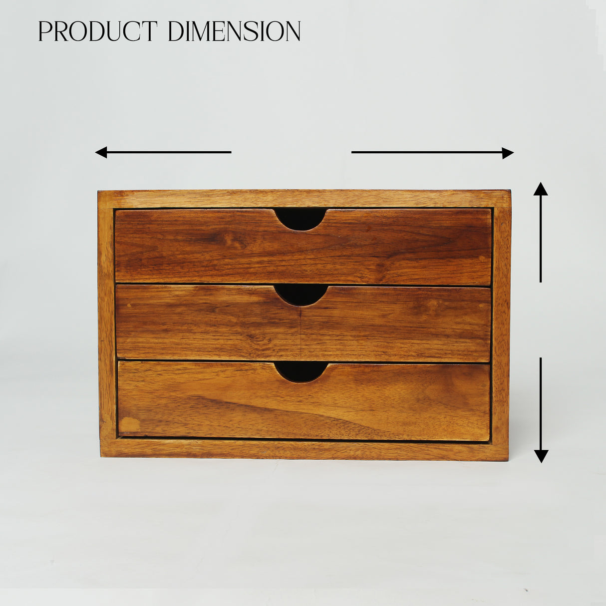 Handcrafted Wooden 3-Drawer Storage Organizer – Solid Wood Desktop Chest
