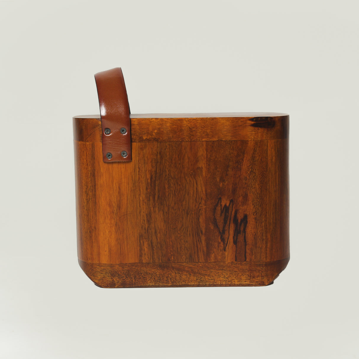 Handcrafted Solid Wood Step Stool with Leather Carry Handle