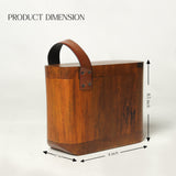 Handcrafted Solid Wood Step Stool with Leather Carry Handle