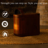 Handcrafted Solid Wood Step Stool with Leather Carry Handle