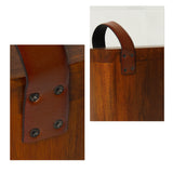 Handcrafted Solid Wood Step Stool with Leather Carry Handle