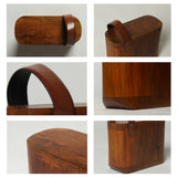 Handcrafted Solid Wood Step Stool with Leather Carry Handle