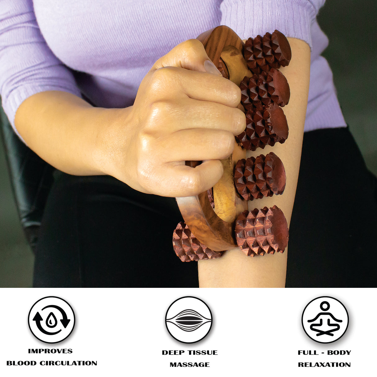 Wooden Hand Massager Set