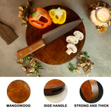 Wooden Round Butcher Block – Mango Wood, Meat Cutting, Kitchen Prep Block