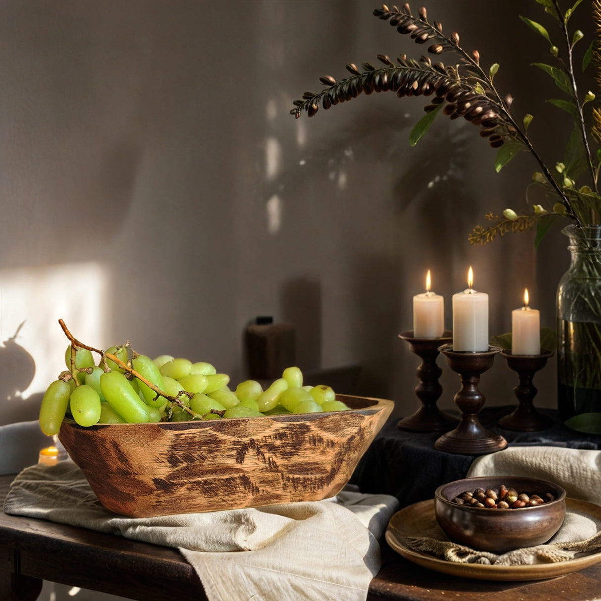 Handcrafted Wooden Dough Bowl for Baking and Elegant Kitchen Décor, Perfect for Home Use