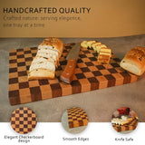 Elegant Checkered Cutting Board – Premium Wood, Food-Safe, and Durable