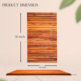 Foldable Teak Shower and Bath String Mat - (33" x 20")